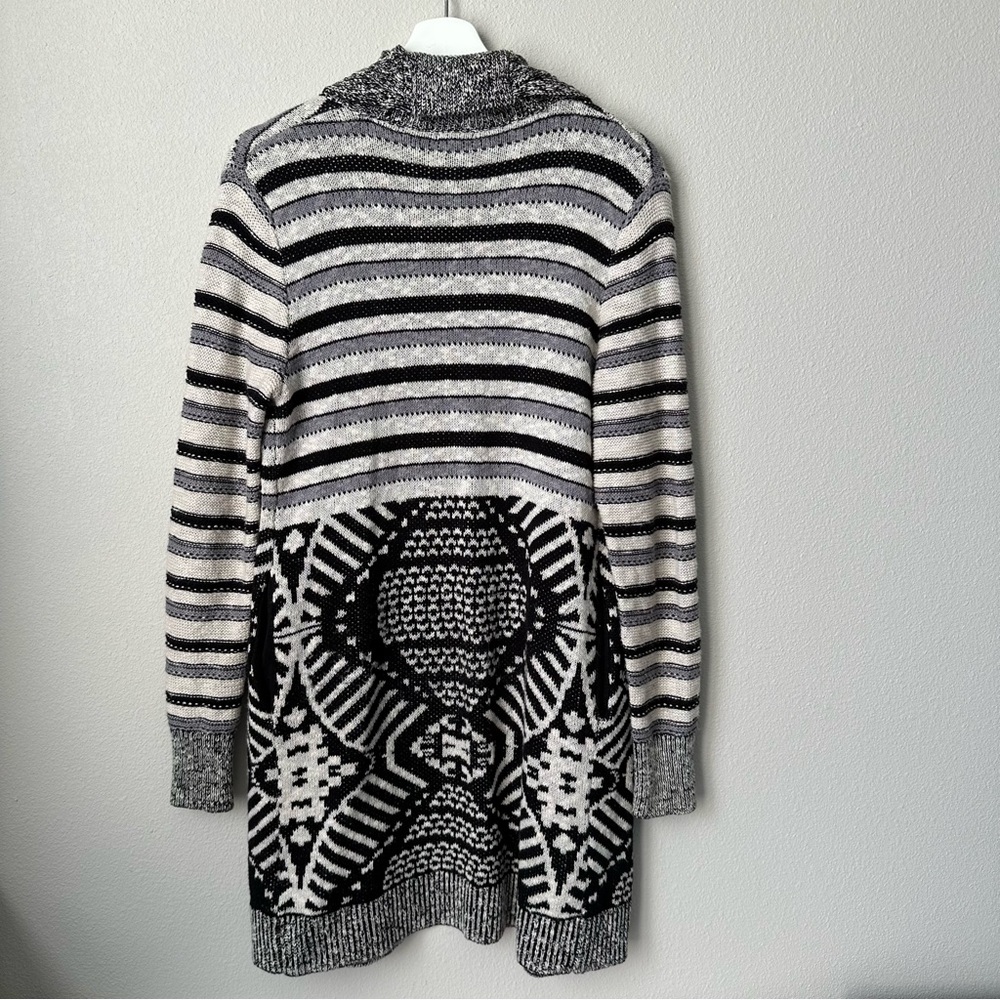 Ecotè Mix Intarsia Open-Front Cardigan - Picture 4 of 7